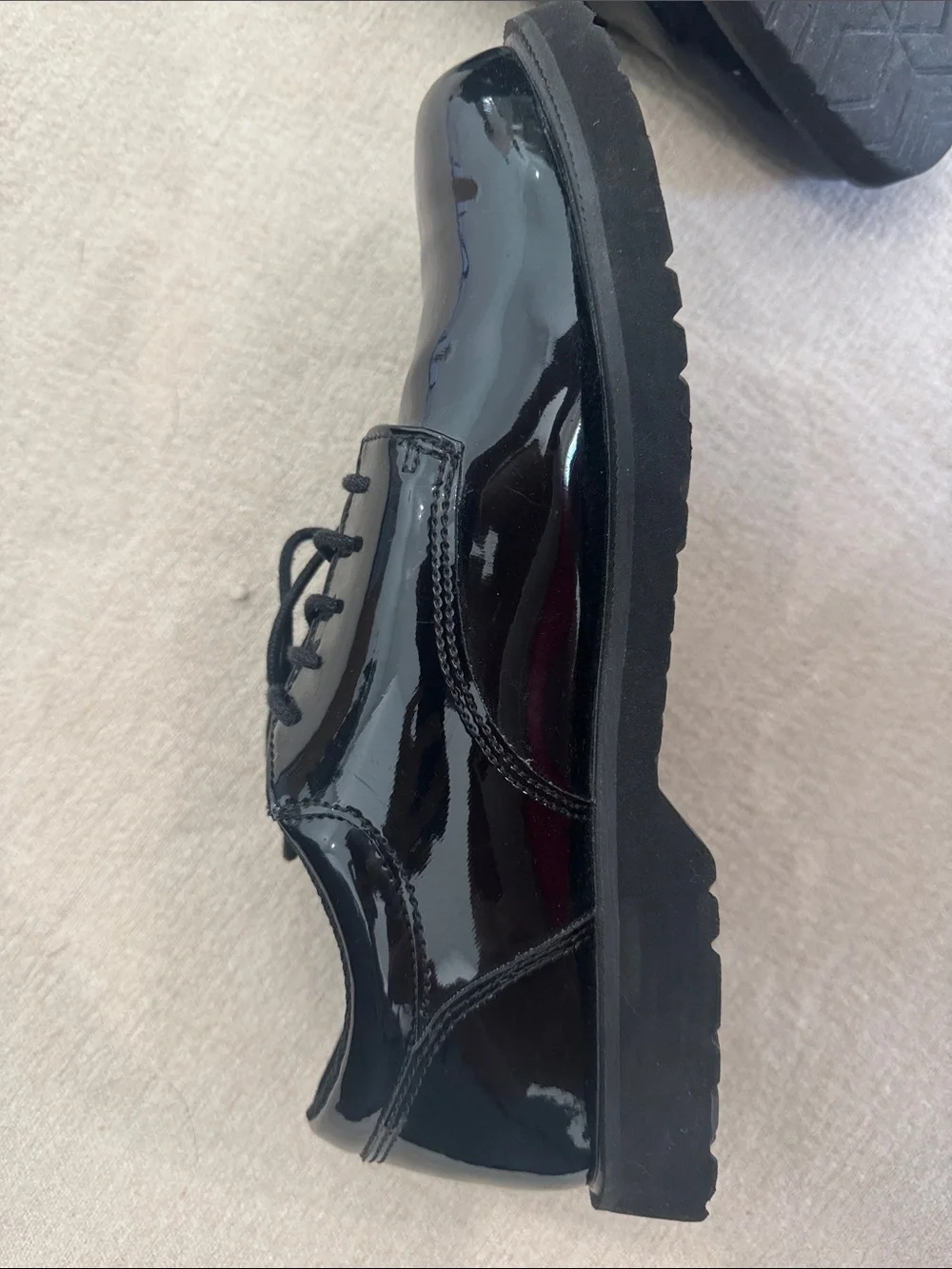 Bates Black Patent Leather Derby Shoes